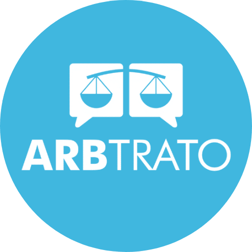 Ícone de fundo azul com a logo da Arbtrato. Representa um dos softwares para árbitros e mediadores.