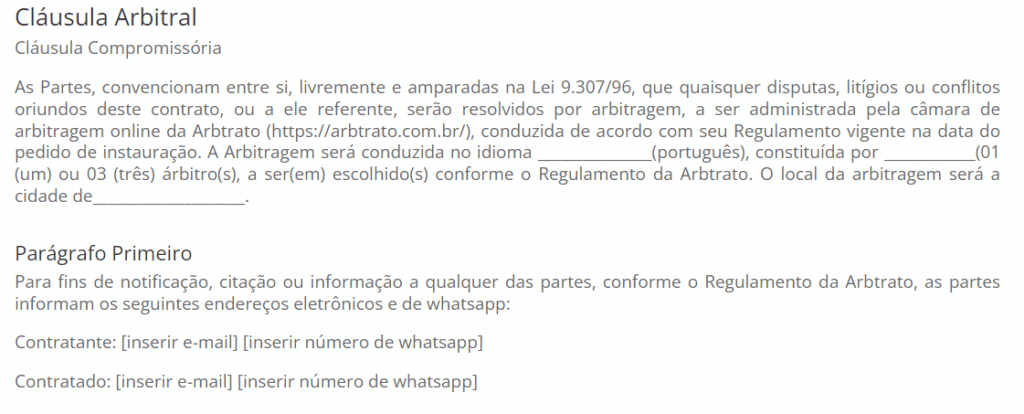 Imagem de representação da Cláusula Arbitral.