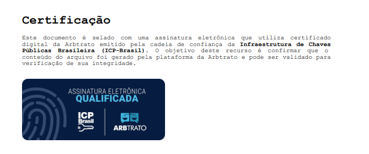 Assinatura digital com carimbo timestamp certificado pelo ICP Brasil. Representa atualização da plataforma outubro 2024.